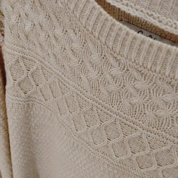 (MAKE OFFER) Cream Boatneck Sweater - Picture 2 of 7